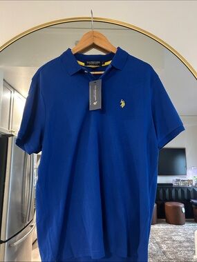 U.S. Polo Assn. Men's Polo Shirt - Blue with Yellow Logo